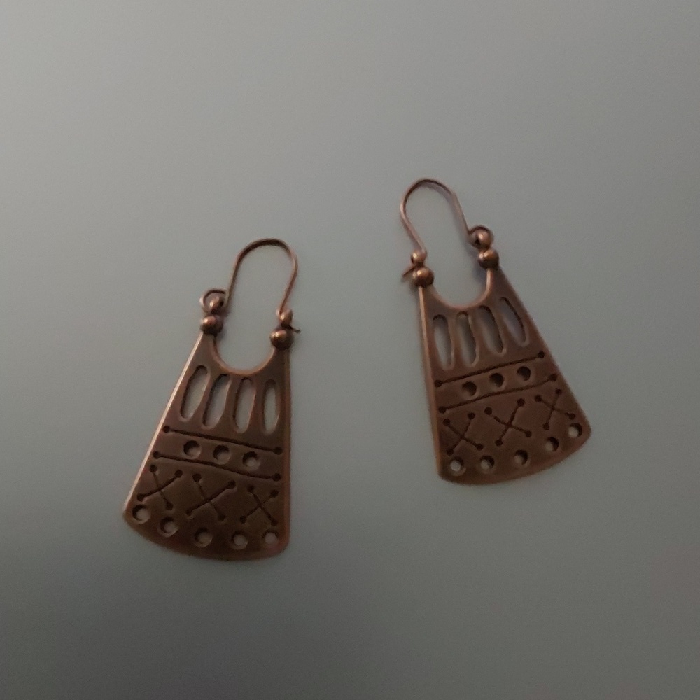 Boho Tribal Hoop Earrings COPPER